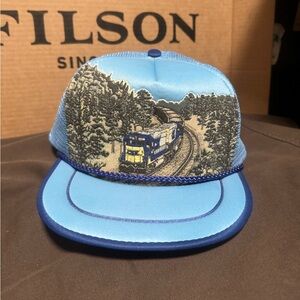 Vintage CSX Railroad Rope Trucker Hat Snap Back